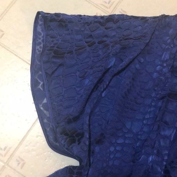 BCBGMAXAZRIA Royal Blue Burnout Blouse - Picture 4 of 9